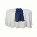 Glitter Gauze 27"x120" Table Runner Royal Blue - Sparkling Reusable Sheer Table Linen - Bell Racket Store