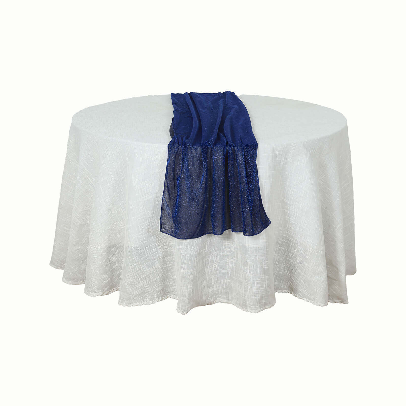 Glitter Gauze 27"x120" Table Runner Royal Blue - Sparkling Reusable Sheer Table Linen - Bell Racket Store