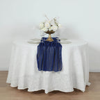 Glitter Gauze 27"x120" Table Runner Royal Blue - Sparkling Reusable Sheer Table Linen - Bell Racket Store