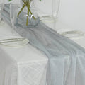 Glitter Gauze 27"x120" Table Runner Silver - Sparkling Reusable Sheer Table Linen - Bell Racket Store