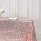 Sequin 60"x126" Rectangle Tablecloth Rose Gold - Glittering Finish Table Cover