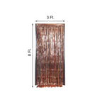 8ft Rose Gold Metallic Tinsel Foil Fringe Doorway Curtain Party Backdrop