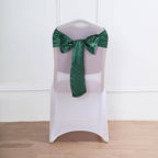 5 Pack Satin Chair Sashes Hunter Emerald Green - Durable Chair Bows with Shiny Finish 6"x106"