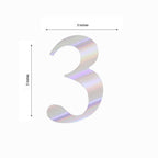 4-Pack Stickers Banner Custom 0-9 Number "3" Design Iridescent - Milestone Age and Date Stick-On Numbers 5"