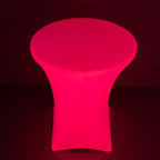 Glow Neon Fuchsia Fitted Spandex Cocktail Tablecloth â€“ 30" Round, Wrinkle - Free Cover - Bell Racket Store