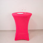 Glow Neon Fuchsia Fitted Spandex Cocktail Tablecloth â€“ 30" Round, Wrinkle - Free Cover - Bell Racket Store
