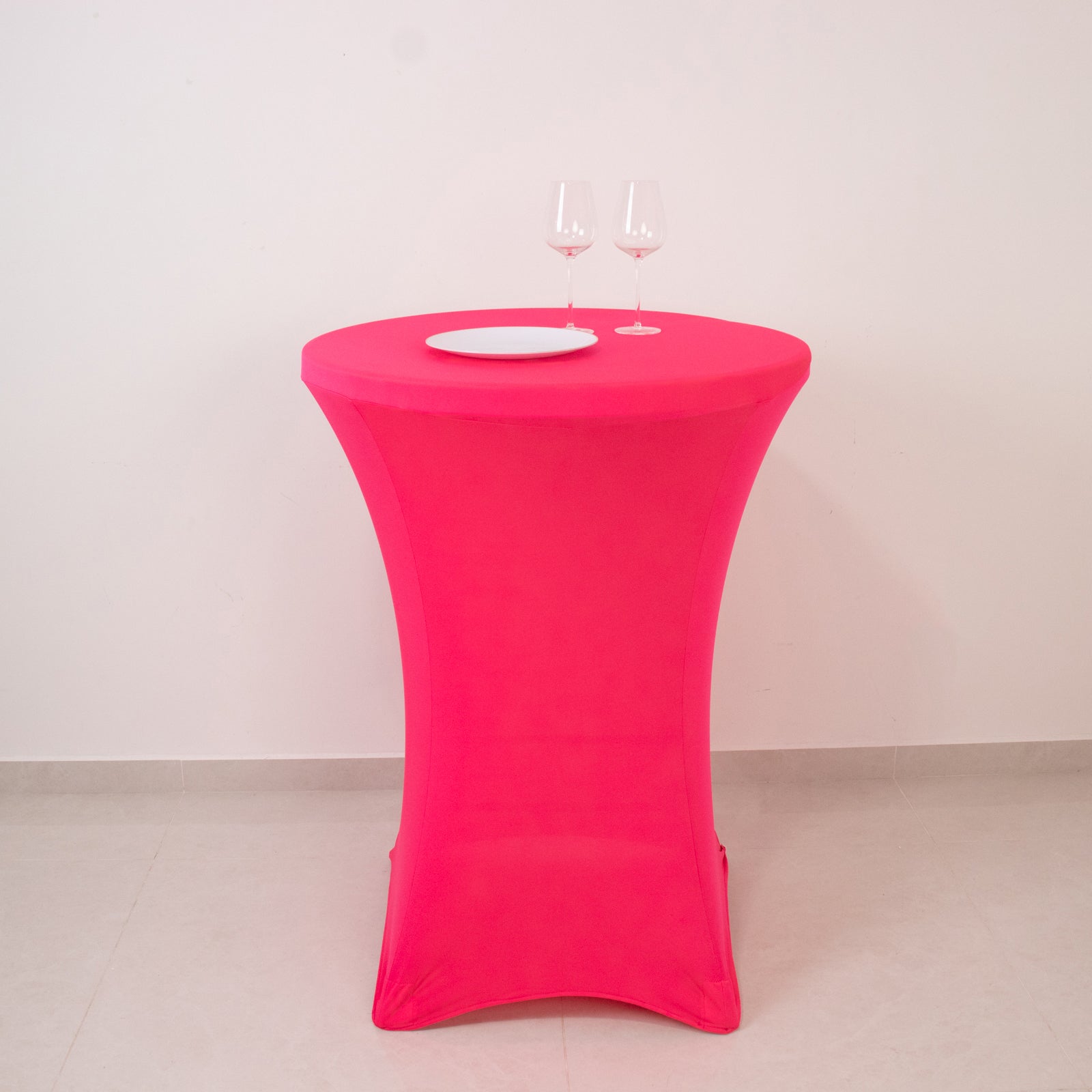 Glow Neon Fuchsia Fitted Spandex Cocktail Tablecloth â€“ 30" Round, Wrinkle - Free Cover - Bell Racket Store
