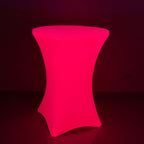 Glow Neon Fuchsia Fitted Spandex Cocktail Tablecloth â€“ 30" Round, Wrinkle - Free Cover - Bell Racket Store