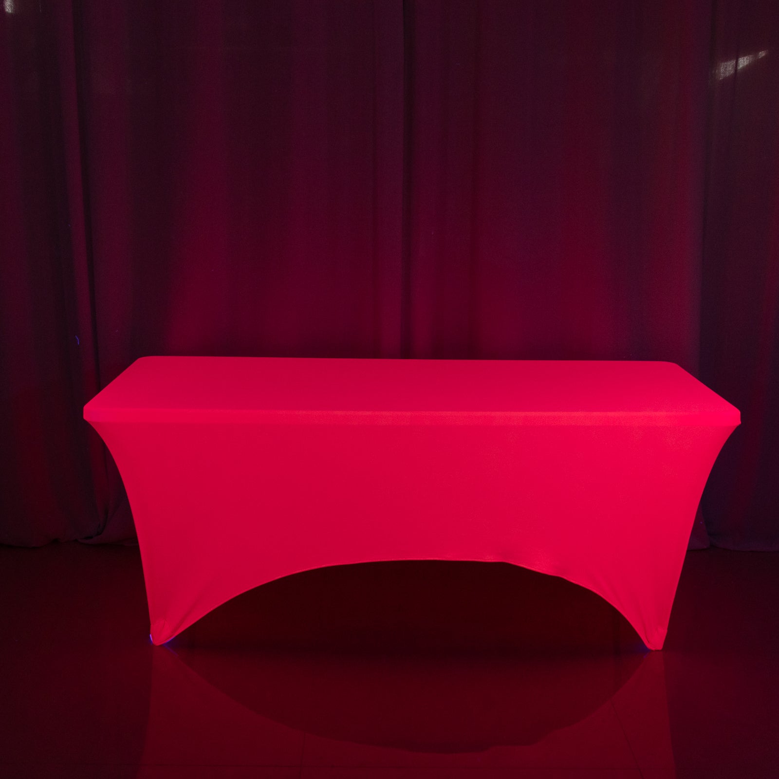Glow Neon Fuchsia Fitted Spandex Tablecloth â€“ 6ft Rectangle, Wrinkle - Free Cover - Bell Racket Store