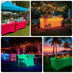 Glow Neon Fuchsia Fitted Spandex Tablecloth â€“ 6ft Rectangle, Wrinkle - Free Cover - Bell Racket Store