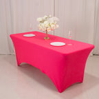 Glow Neon Fuchsia Fitted Spandex Tablecloth â€“ 6ft Rectangle, Wrinkle - Free Cover - Bell Racket Store