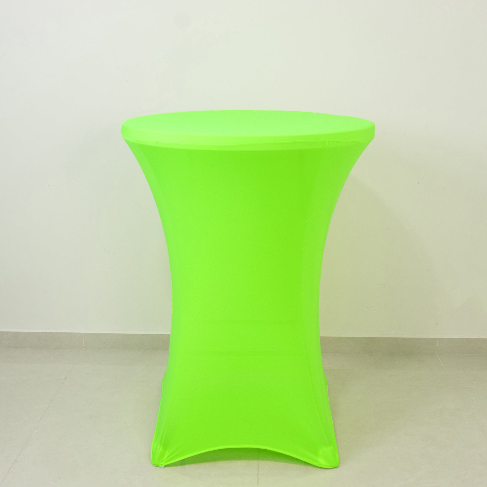 Glow Neon Green Fitted Spandex Cocktail Tablecloth â€“ 30" Round, Wrinkle - Free Cover - Bell Racket Store