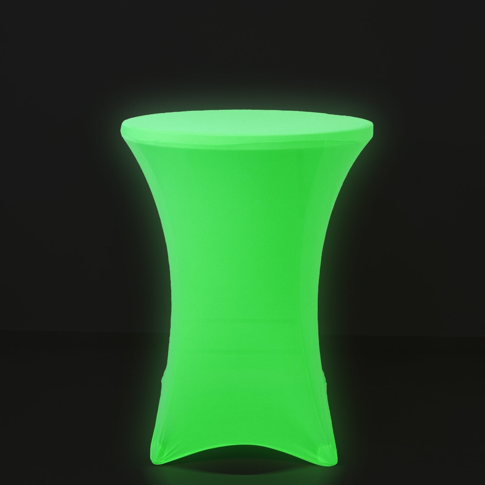 Glow Neon Green Fitted Spandex Cocktail Tablecloth â€“ 30" Round, Wrinkle - Free Cover - Bell Racket Store
