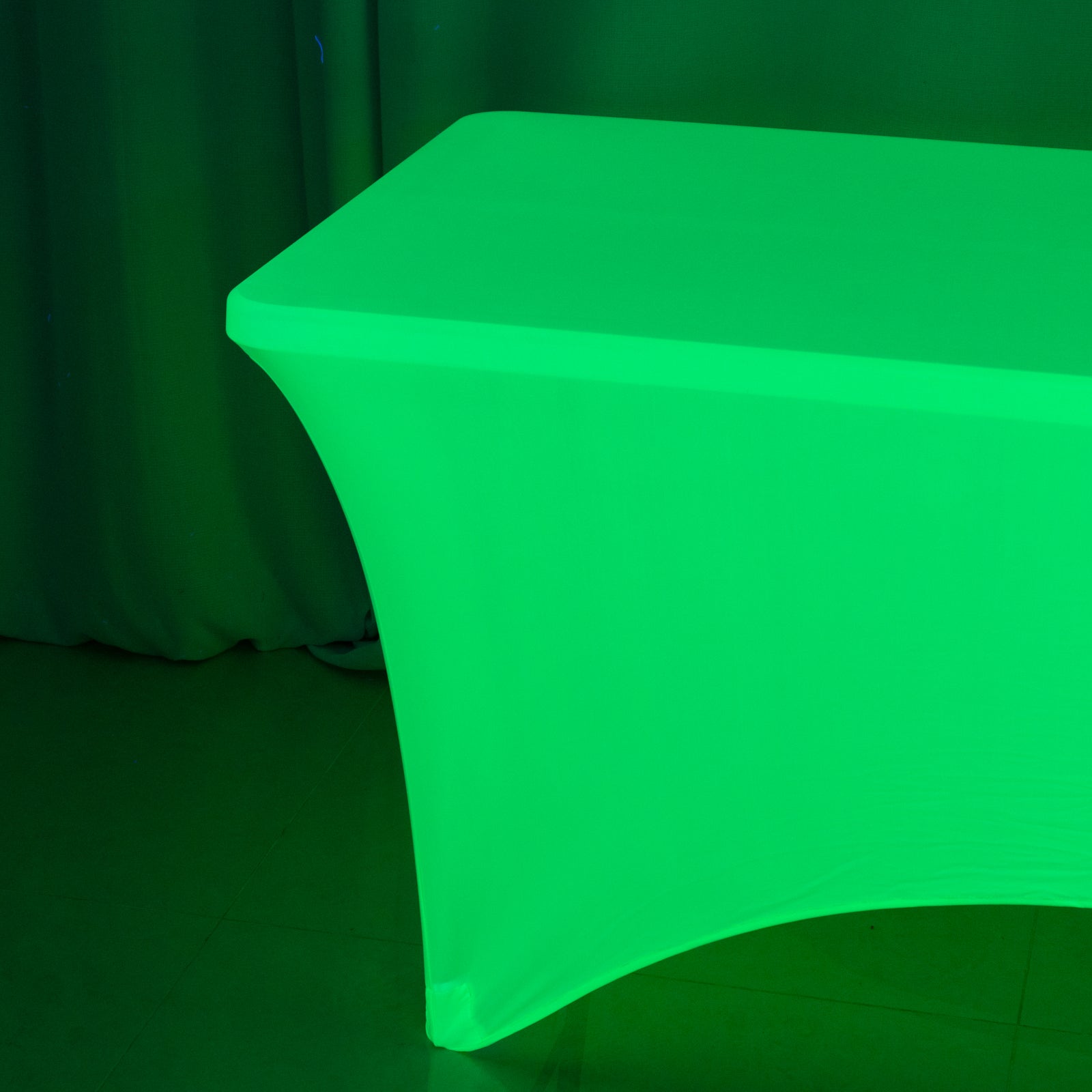 Glow Neon Green Fitted Spandex Tablecloth â€“ 6ft Rectangle, Wrinkle - Free Cover - Bell Racket Store