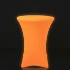 Glow Neon Orange Fitted Spandex Cocktail Tablecloth â€“ 30" Round, Wrinkle - Free Cover - Bell Racket Store