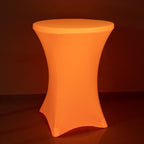 Glow Neon Orange Fitted Spandex Cocktail Tablecloth â€“ 30" Round, Wrinkle - Free Cover - Bell Racket Store
