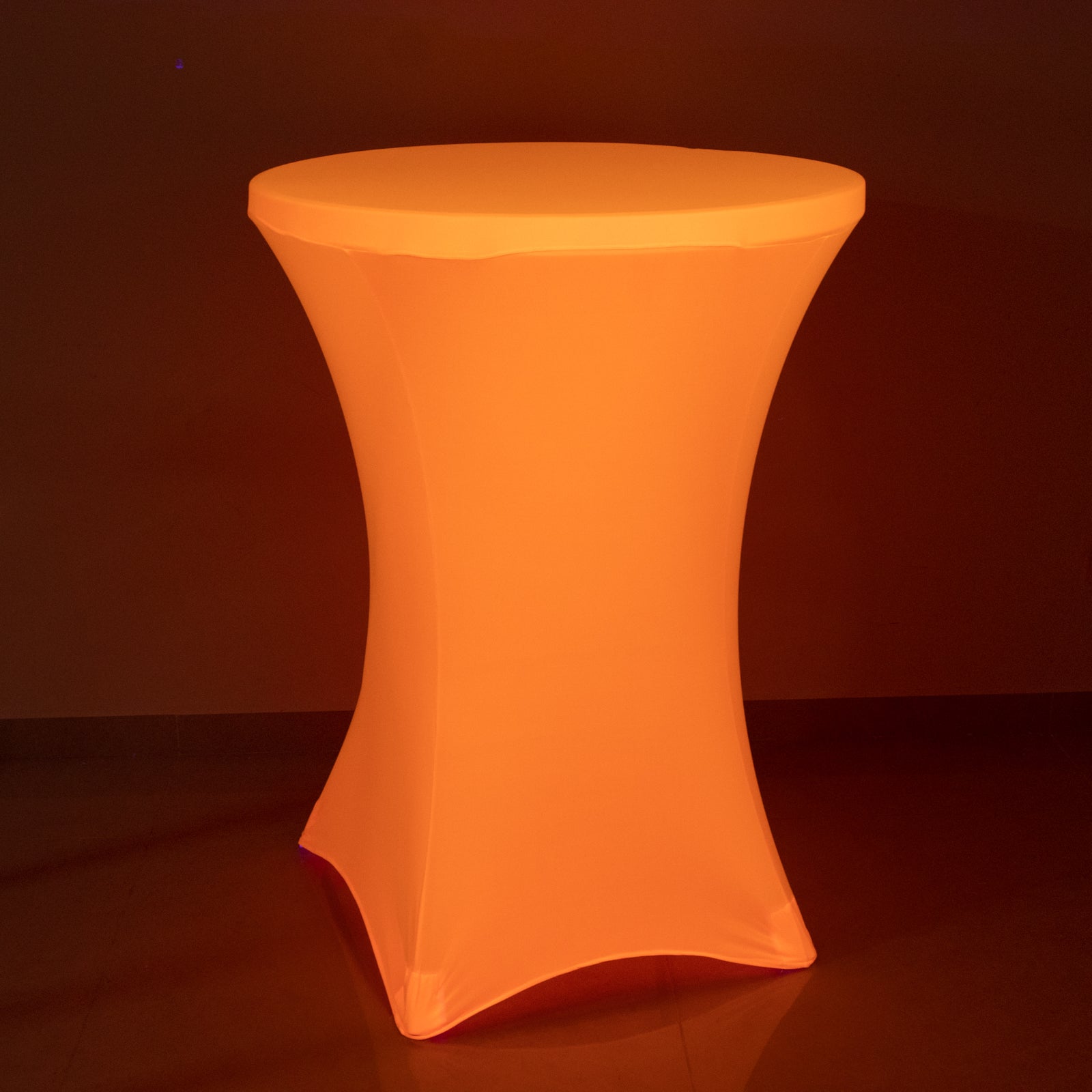 Glow Neon Orange Fitted Spandex Cocktail Tablecloth â€“ 30" Round, Wrinkle - Free Cover - Bell Racket Store