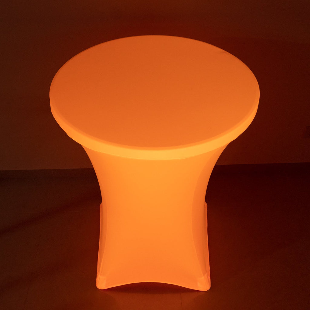 Glow Neon Orange Fitted Spandex Cocktail Tablecloth â€“ 30" Round, Wrinkle - Free Cover - Bell Racket Store