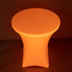 Glow Neon Orange Fitted Spandex Cocktail Tablecloth â€“ 30" Round, Wrinkle - Free Cover - Bell Racket Store