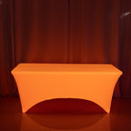 Glow Neon Orange Fitted Spandex Tablecloth â€“ 6ft Rectangle, Wrinkle - Free Cover - Bell Racket Store