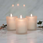 12-Pack Glass Votive Candle Holders Frosted - Tealight Holder Set for Weddings and Events 2.5"