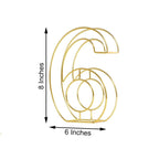 8" Tall Gold Freestanding 3D Decorative Metal Wire Numbers, Wedding Table Numbers -6