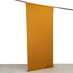 Gold 4 - Way Stretch Spandex Event Curtain Drapes, Wrinkle Free Backdrop Event Panel with Rod Pockets - 5ftx10ft - Bell Racket Store