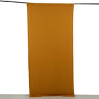 Gold 4 - Way Stretch Spandex Event Curtain Drapes, Wrinkle Free Backdrop Event Panel with Rod Pockets - 5ftx10ft - Bell Racket Store