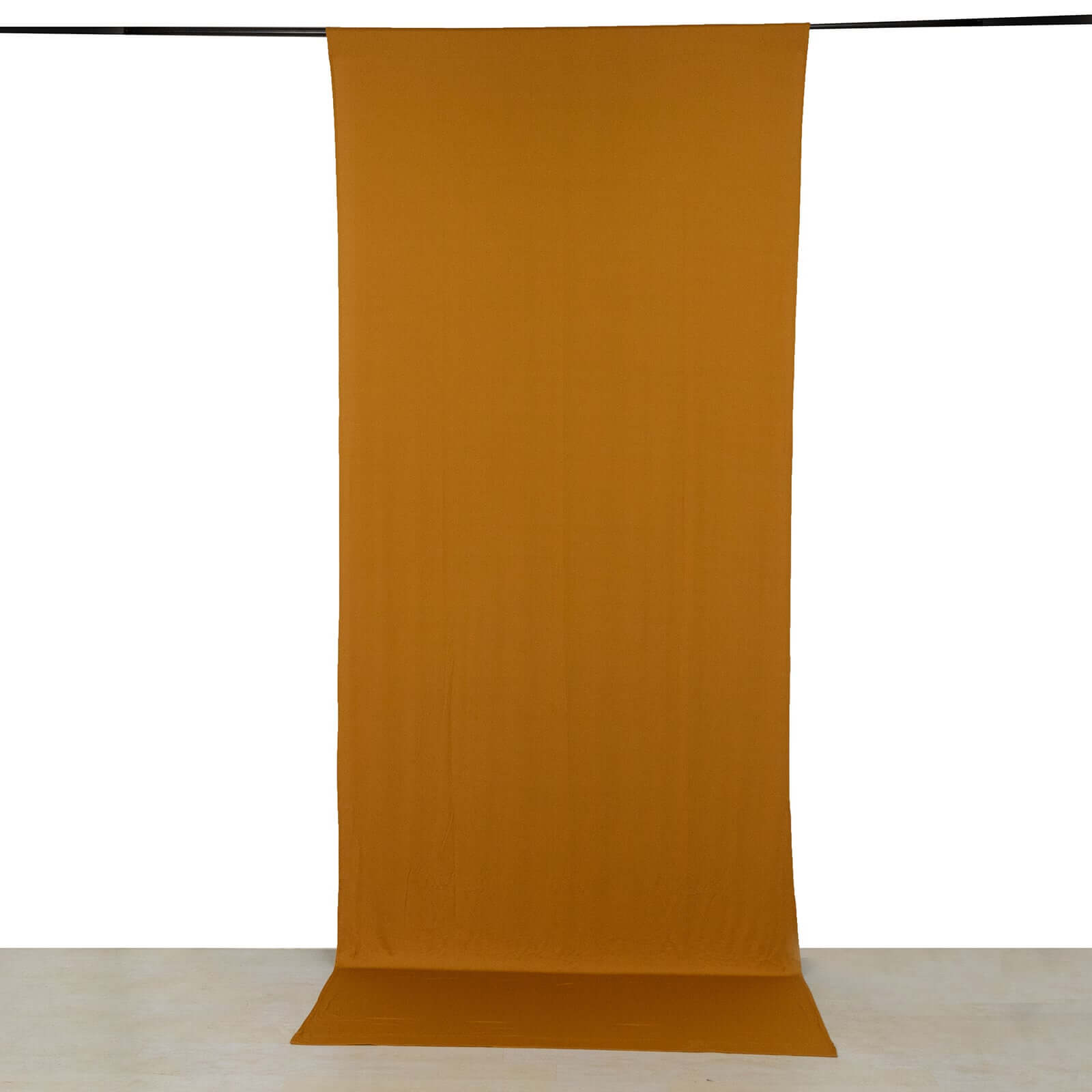 Gold 4 - Way Stretch Spandex Event Curtain Drapes, Wrinkle Free Backdrop Event Panel with Rod Pockets - 5ftx12ft - Bell Racket Store