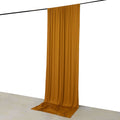 Gold 4 - Way Stretch Spandex Event Curtain Drapes, Wrinkle Free Backdrop Event Panel with Rod Pockets - 5ftx12ft - Bell Racket Store