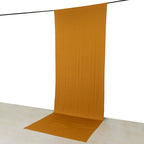 Gold 4 - Way Stretch Spandex Event Curtain Drapes, Wrinkle Free Backdrop Event Panel with Rod Pockets - 5ftx14ft - Bell Racket Store