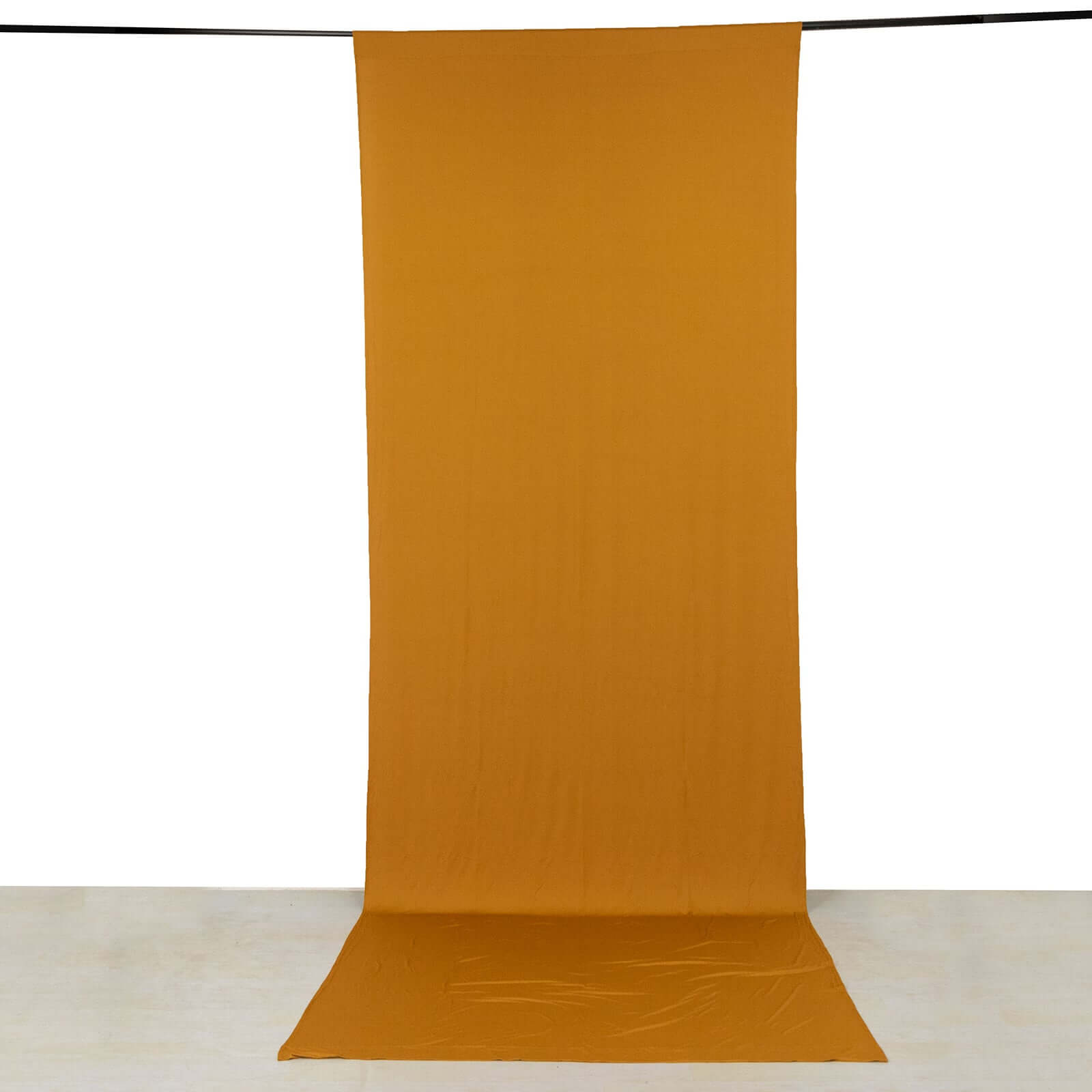 Gold 4 - Way Stretch Spandex Event Curtain Drapes, Wrinkle Free Backdrop Event Panel with Rod Pockets - 5ftx14ft - Bell Racket Store