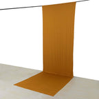 Gold 4 - Way Stretch Spandex Event Curtain Drapes, Wrinkle Free Backdrop Event Panel with Rod Pockets - 5ftx16ft - Bell Racket Store