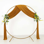 Gold 4 - Way Stretch Spandex Event Curtain Drapes, Wrinkle Free Backdrop Event Panel with Rod Pockets - 5ftx18ft - Bell Racket Store