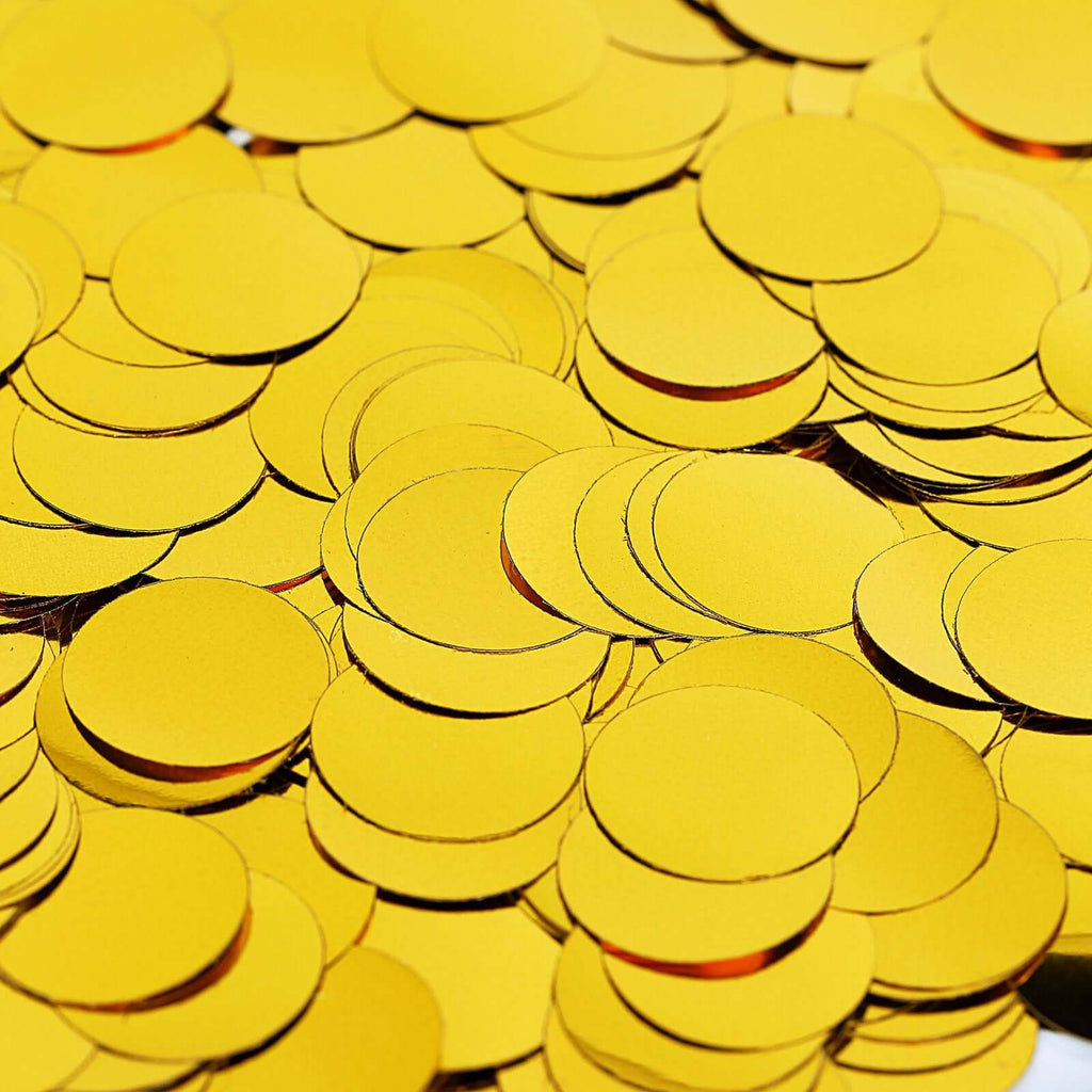 Metallic Round Party Confetti 18G Bag Gold Foil, Balloon Table Confetti Glitter Dots for Festive Weddings Baby Bridal Showers & Events