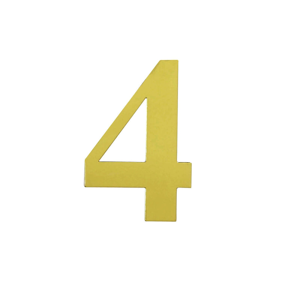 4-Pack Stickers Banner Custom 0-9 Number "4" Design Gold - Milestone Age and Date Stick-On Numbers 5"