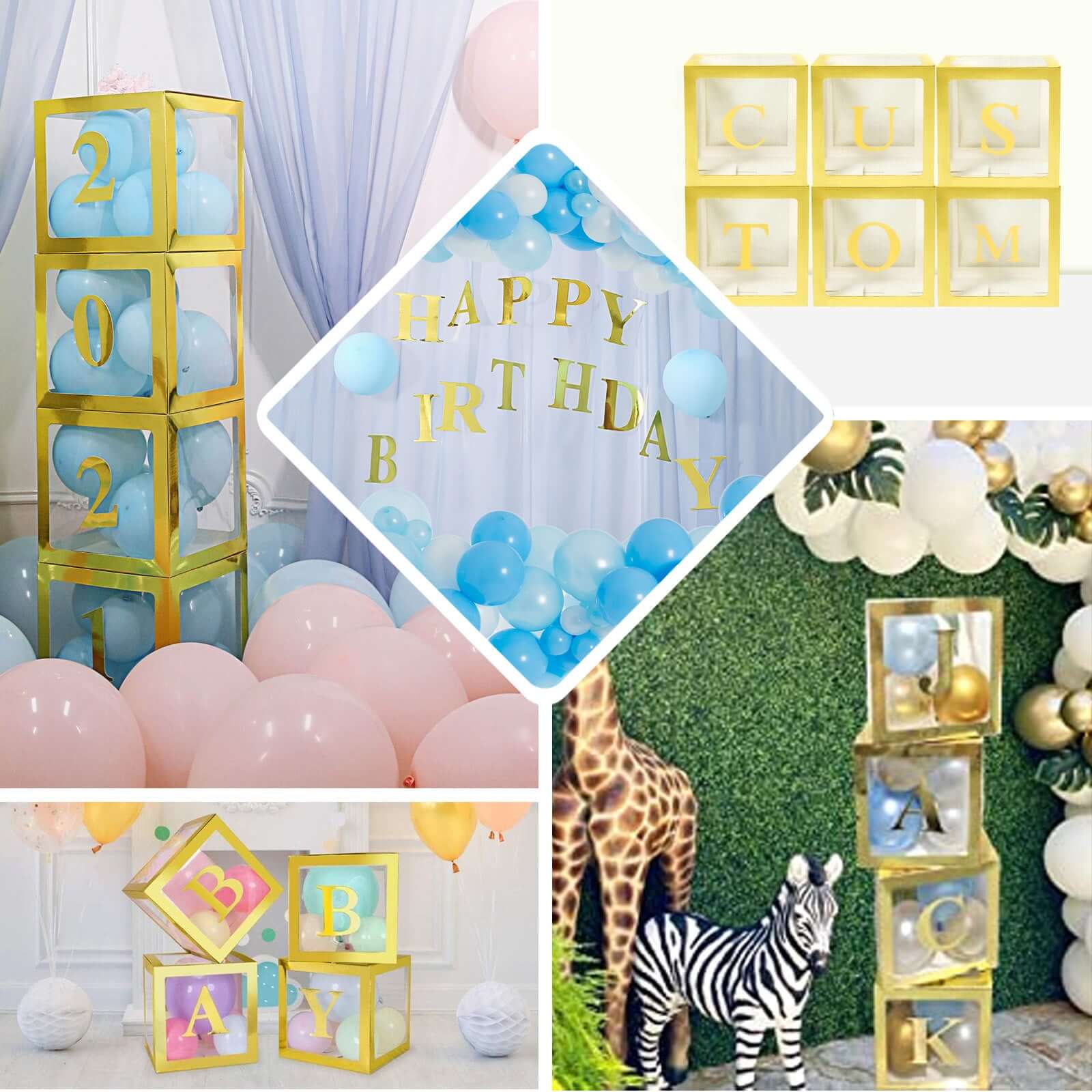 4-Pack Stickers Banner Custom 0-9 Number "8" Design Gold - Milestone Age and Date Stick-On Numbers 5"