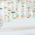 Gold, Blush and Turquoise Confetti - Like Paper Party Garland Streamer, Hanging Backdrop Decoration - 6.5ft - Bell Racket Store