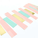 Gold, Blush and Turquoise Confetti - Like Paper Party Garland Streamer, Hanging Backdrop Decoration - 6.5ft - Bell Racket Store