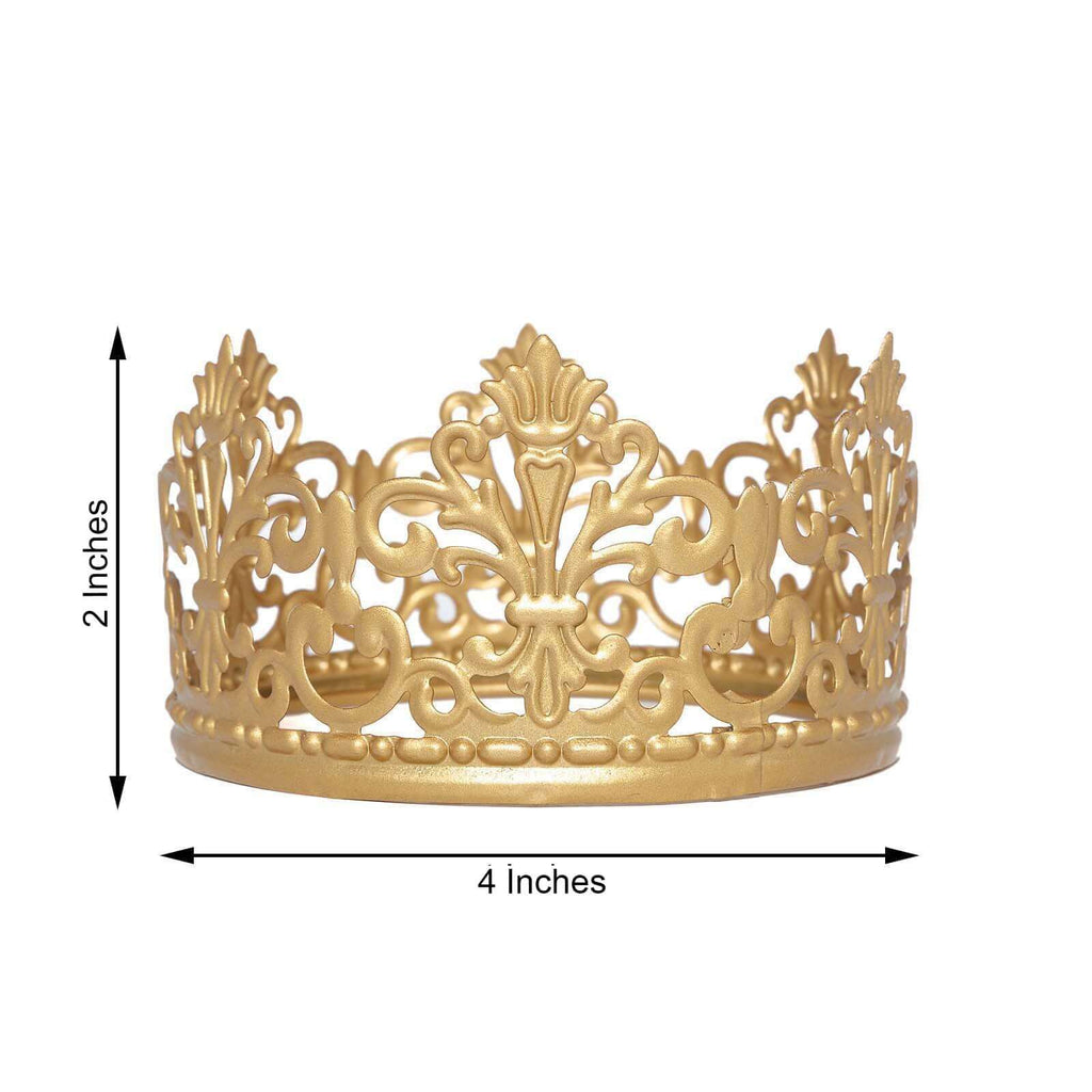 Metal Princess Crown Cake Topper Gold - Exquisite Cake Centerpiece Decor for QuinceaÃ±eras Bridal Showers & Fairytale-Themed Events 2"
