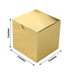 100 Pack 3" Easy DIY Gold Party Or Shower Favor Candy Gift Boxes