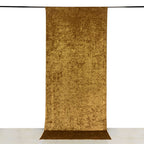 Gold Crushed Velvet Backdrop Curtain â€“ 5ft x 12ft Event Drape with Rod Pocket, Privacy Panel for Photo Booths & Events - Bell Racket Store
