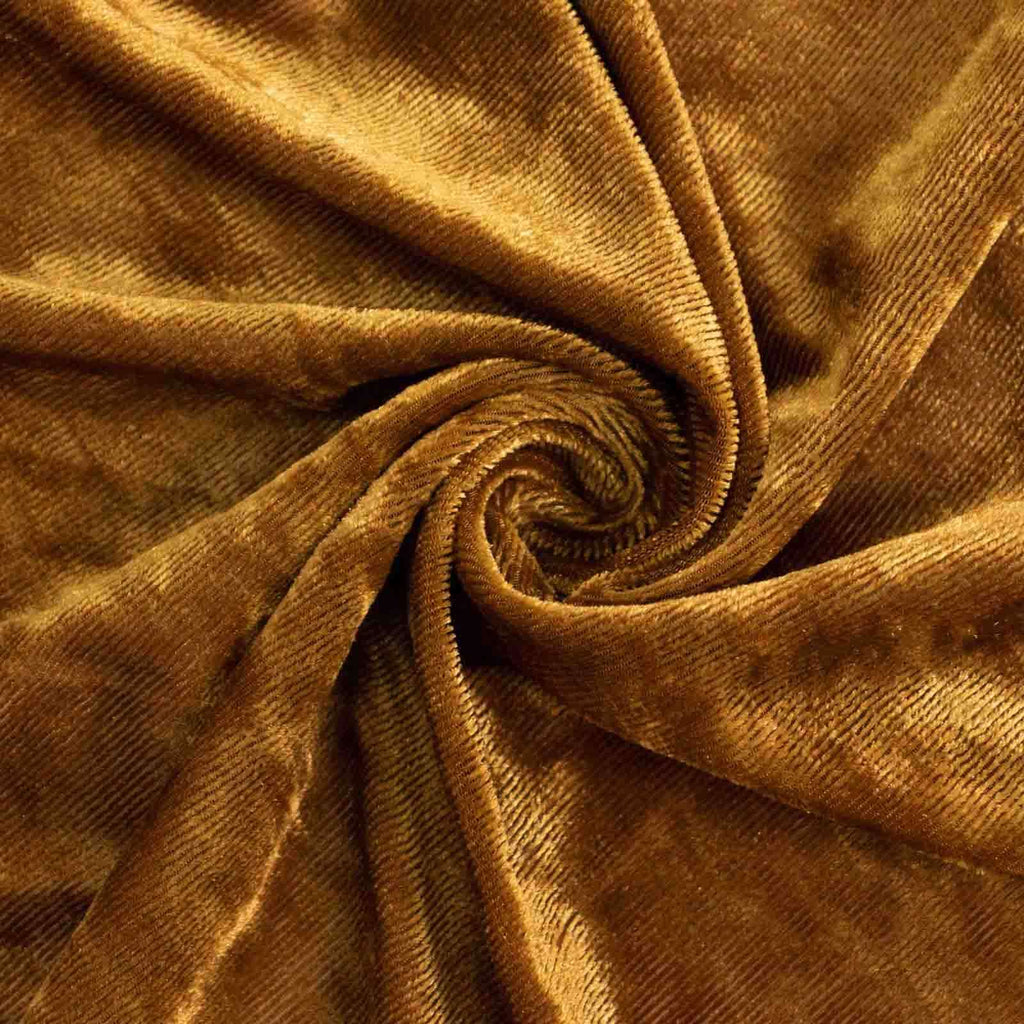 Gold Crushed Velvet Backdrop Curtain â€“ 5ft x 12ft Event Drape with Rod Pocket, Privacy Panel for Photo Booths & Events - Bell Racket Store
