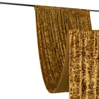 Gold Crushed Velvet Backdrop Curtain â€“ 5ft x 12ft Event Drape with Rod Pocket, Privacy Panel for Photo Booths & Events - Bell Racket Store