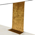Gold Crushed Velvet Backdrop Curtain â€“ 5ft x 12ft Event Drape with Rod Pocket, Privacy Panel for Photo Booths & Events - Bell Racket Store