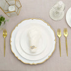 24-Pack Plastic Forks Modern Flatware Gold - Premium Heavy Duty Disposable Silverware 8"