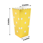 36 Pack 5" White Gold Design Mini Paper Popcorn Boxes, Candy Favor Disposable Bags - Stripe, Polka Dot, Solid Style