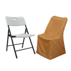 Polyester Chair Cover for Folding Lifetime Chairs Gold - Reusable Durable Slip-On Cover