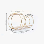 10"x18" 2-Tier Round Floating Shelf, Dessert Display Stand, Hanging Wall Shelf Gold With Double Hoop Design