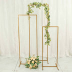 Set of 4 Gold Metal Frame Wedding Arch, Rectangular Backdrop Stand, Floral Display Frame - 3.5ft, 4.5ft, 5.5ft, 6.5ft